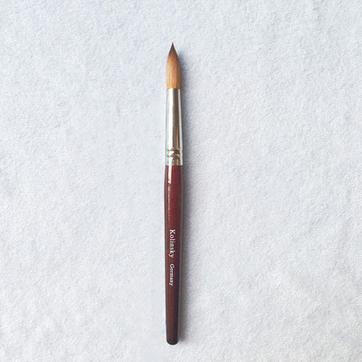 1 db Kolinsky Sable Red Wood Nail Art akril ecset kerek 10#12#14#16#18#20#22#24 UV gél Carving Pen Folyadékok Púderes manikűr tippek