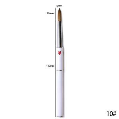 1 db Kolinsky Sable Red Wood Nail Art akril ecset kerek 10#12#14#16#18#20#22#24 UV gél Carving Pen Folyadékok Púderes manikűr tippek