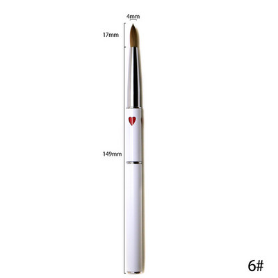 1 db Kolinsky Sable Red Wood Nail Art akril ecset kerek 10#12#14#16#18#20#22#24 UV gél Carving Pen Folyadékok Púderes manikűr tippek