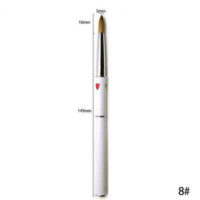 1 db Kolinsky Sable Red Wood Nail Art akril ecset kerek 10#12#14#16#18#20#22#24 UV gél Carving Pen Folyadékok Púderes manikűr tippek