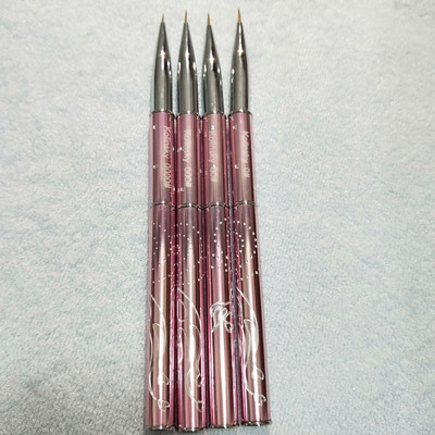 1 db Kolinsky Sable Red Wood Nail Art akril ecset kerek 10#12#14#16#18#20#22#24 UV gél Carving Pen Folyadékok Púderes manikűr tippek