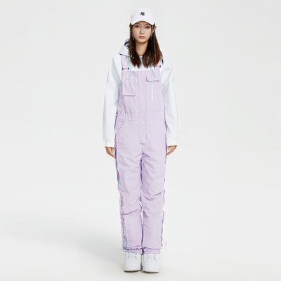 Egyrészes sínadrág női új kültéri snowboard nadrág meleg téli hó nadrág szélálló vízálló kantáros nadrág teljes síruha