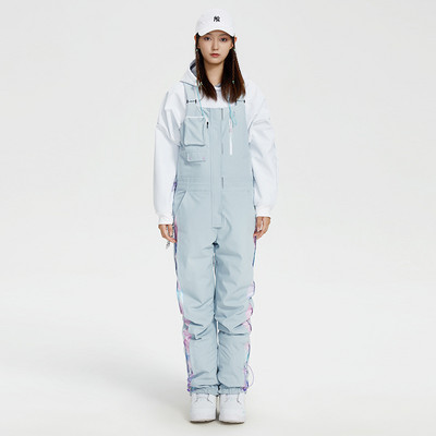 Egyrészes sínadrág női új kültéri snowboard nadrág meleg téli hó nadrág szélálló vízálló kantáros nadrág teljes síruha