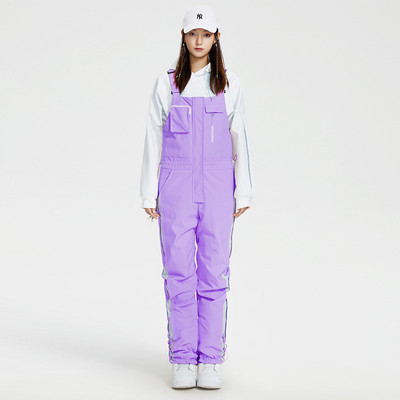 Egyrészes sínadrág női új kültéri snowboard nadrág meleg téli hó nadrág szélálló vízálló kantáros nadrág teljes síruha