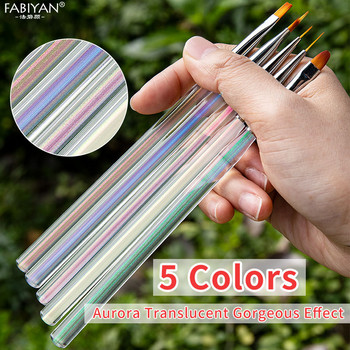 5 Χρώματα Aurora Translucent Ζωγραφική Νυχιών Flower Carving UV Gel Extension Liner Σχέδιο Ακρυλικό στυλό γαλλικού ρίγε