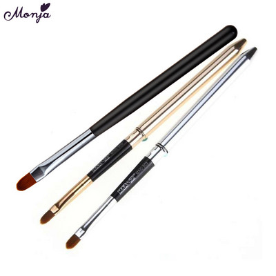 Monja Nail Art French Stripe Lines Liner Painting Brush Metal Handle Acrylic UV GEL Extension Builder Image Drawing Pen Pen