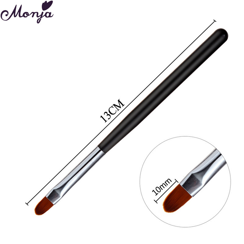 Monja Nail Art French Stripe Lines Liner Festés Ecset Fém fogantyú Akril UV GEL Extension Builder Image Rajztoll