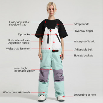 2023 Нов ски гащеризон Целен панталон Дамски Мъжки Спортен костюм за сноуборд на открито Ветроустойчиви Водоустойчиви термични гащеризони Снежни панталони