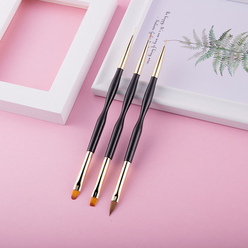 3/7 db Professzionális manikűr UV gél ecset toll átlátszó akril körömfestés rajz ecset fototerápiás eszközök körömkefe