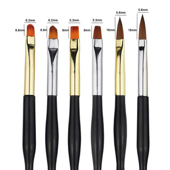 Двойна глава Nail Art Pen 2 в 1 Nails Liner Powder Brush Extension Builder Acrylic UV Gel Lined Lining Pen Drawing Pen Инструмент за маникюр