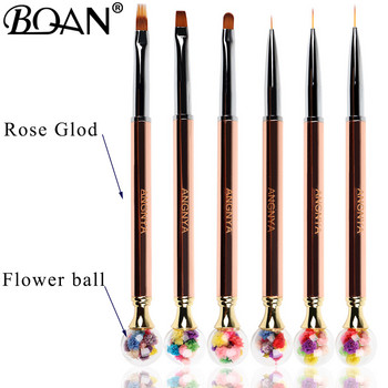 BQAN 1 бр. розово злато цвете топка четка за нокти гел четка за маникюр акрилен UV гел удължаване писалка рисуване четка за рисуване