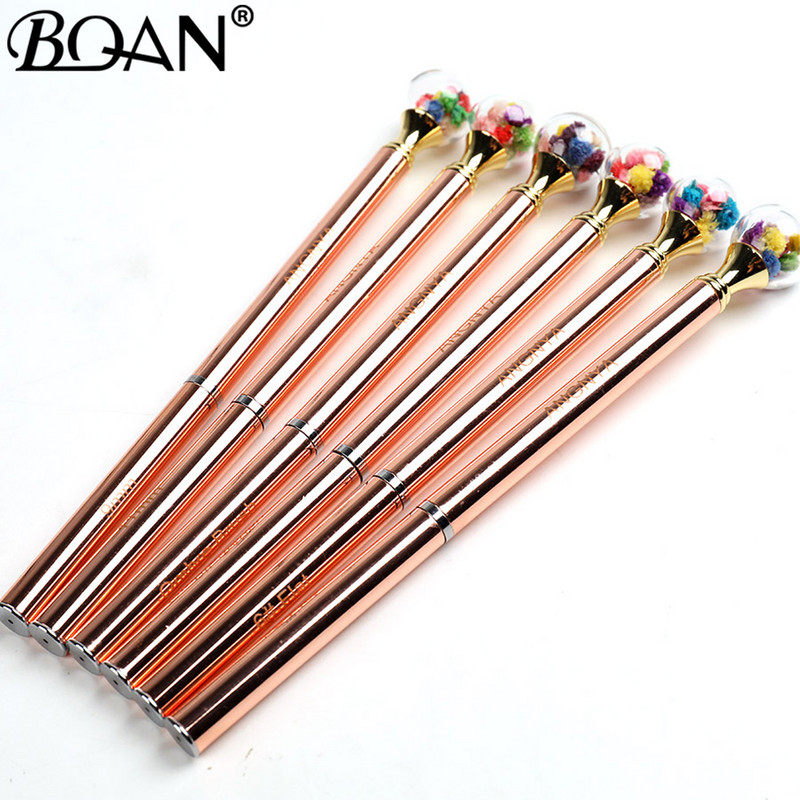 BQAN 1db Rose Gold Flower Golyós körömkefe gél ecset manikűrhöz akril UV gél hosszabbító toll festő ecset