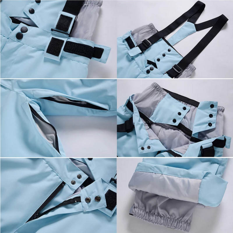 Slidinėjimo kelnės Naujos lauko sportinės aukštos kokybės petnešos Vyriškos moteriškos vėjui nepralaidžios vandeniui šiltos žiemos snieglenčių dvivietės slidės