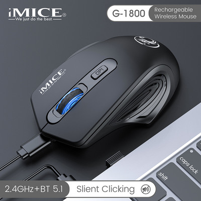 Bezdrôtová myš Bluetooth Gamer Počítačová myš Herná myš Nabíjateľná ergonomická myš 5500 DPI Tichá myš pre notebook PC