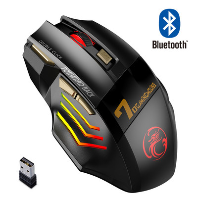 Bezdrôtová myš Bluetooth Gamer Počítačová myš Herná myš Nabíjateľná ergonomická myš 5500 DPI Tichá myš pre notebook PC
