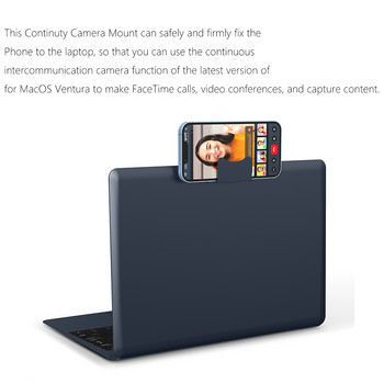 Държач за мобилен телефон за MacBook Continuity Camera Mount Phone Holder Bracket Desktop Removable for MacOS Ventura/iPhone 14 13 12