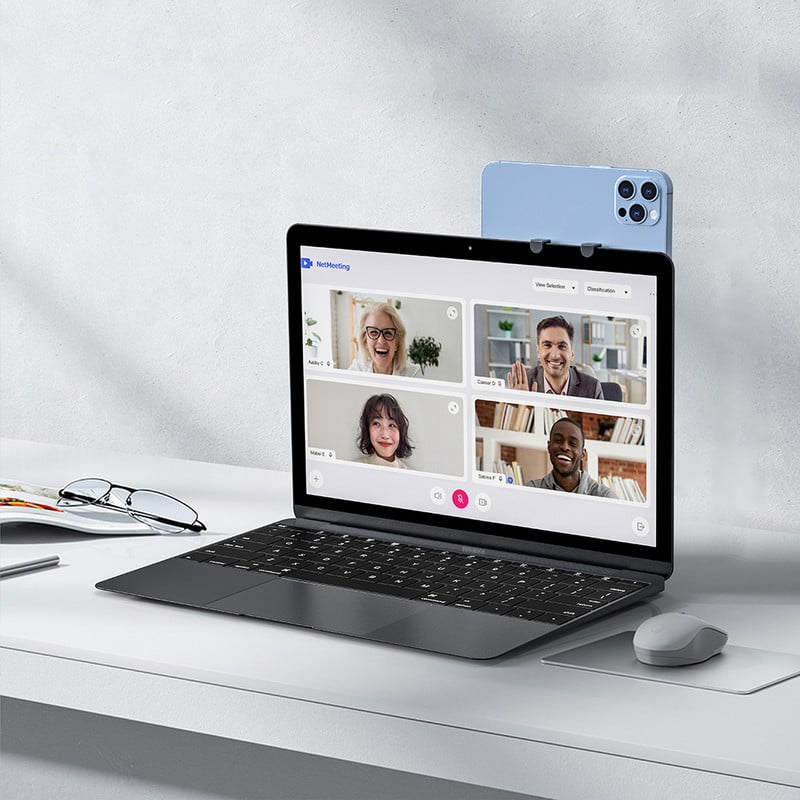 Držiak mobilného telefónu pre MacBook, držiak kamery Continuity, držiak telefónu, stolný držiak, odnímateľný pre MacOS Ventura/iPhone 14 13 12