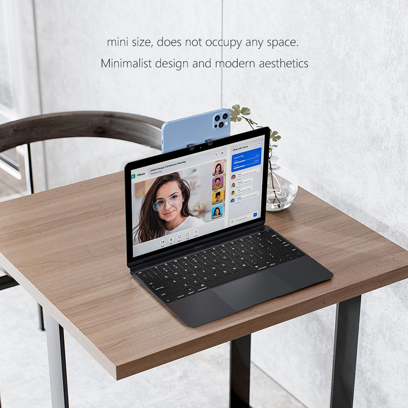 Držiak mobilného telefónu pre MacBook, držiak kamery Continuity, držiak telefónu, stolný držiak, odnímateľný pre MacOS Ventura/iPhone 14 13 12