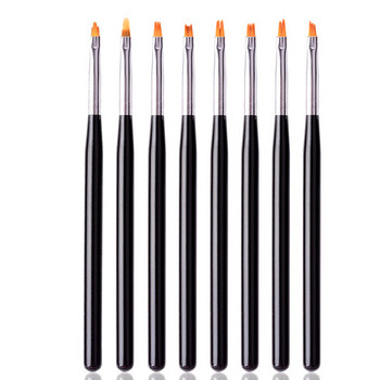 8Pcs Nail Art Pen Brush Wooden French Tips Smile Moon Shaped Acrylic UV Gel Polish Painting Drawing Gradient Manicure Tools Set