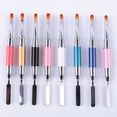 3 db kétvégű Nail Art akril UV gél hosszabbító építő virágfestő toll ecset UV gél eltávolító spatula bot manikűr eszköz