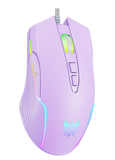 Nový produkt Onikuma cw905 drôtová mechanická herná myš pre dievčatá, určená pre počítač, RGB svetelná myš, 6 rýchlostí, 6400 DPI