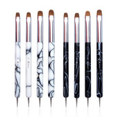 Eval Dual Head Nail Dotting Brush Kolinsky Hair Nair Art Brush Acrylic Liner Flower Brush UV Gel Manicure Painting