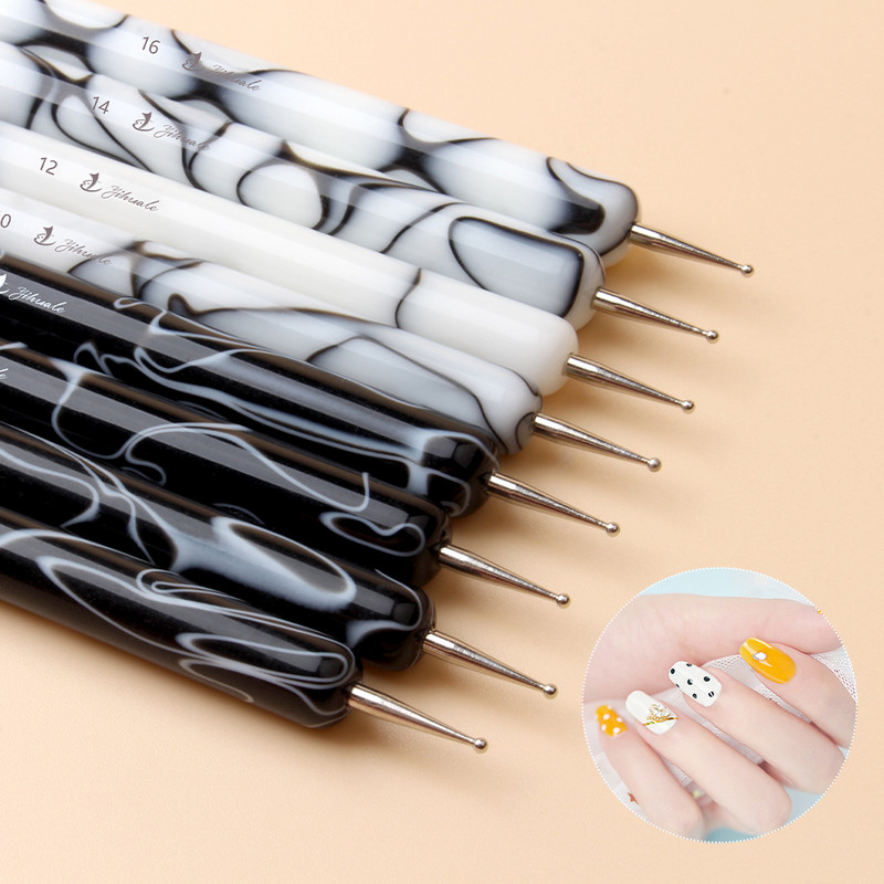 Eval Dual Head Nail Dotting Brush Kolinsky Hair Nair Art ecset akril bélés virágkefe UV gél manikűr festőeszköz