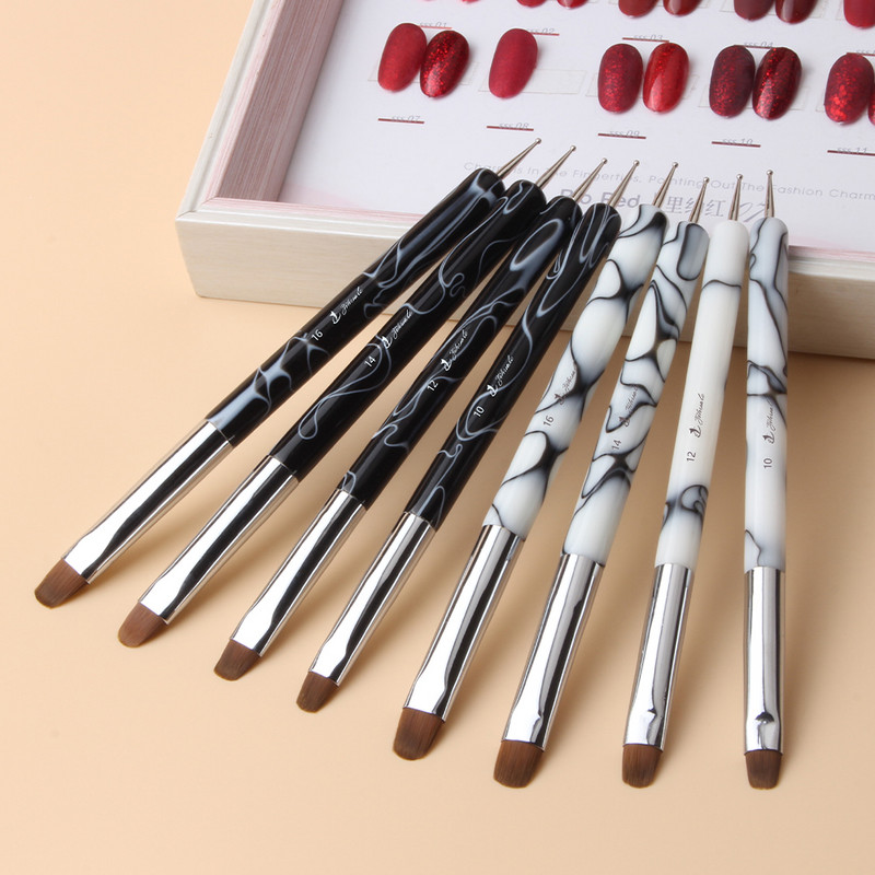 Eval Dual Head Nail Dotting Brush Kolinsky Hair Nair Art ecset akril bélés virágkefe UV gél manikűr festőeszköz