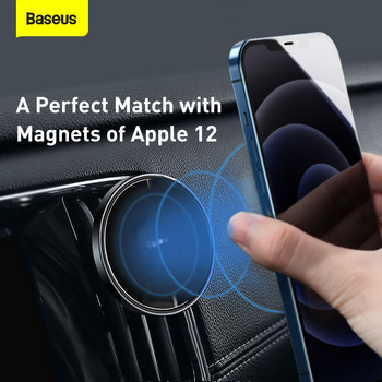 Baseus Magnetic Car Phone Holder Air Vent Universal за iPhone 12 13 Pro Смартфон Автомобилна стойка за телефон Поддръжка Държач за монтаж на щипка