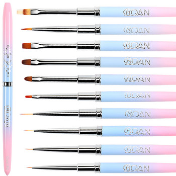 BQAN Четка за нокти UV Gel Brush Extension Liner Painting Brush Lines Liner Drawing Nail Brushes Nails Pen Маникюр Инструменти за ноктопластика