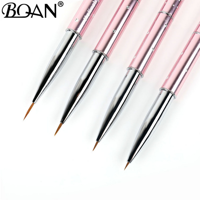 BQAN Népszerű Nail Tools #0#00#000#0000 4db/szett Kiárusítás Pure Kolinsky Sable Brush Nail Art Liner Brush Paint Brush 100% Kolinsky