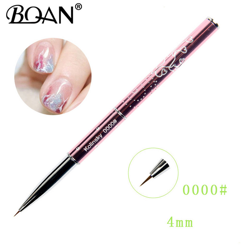 BQAN Népszerű Nail Tools #0#00#000#0000 4db/szett Kiárusítás Pure Kolinsky Sable Brush Nail Art Liner Brush Paint Brush 100% Kolinsky