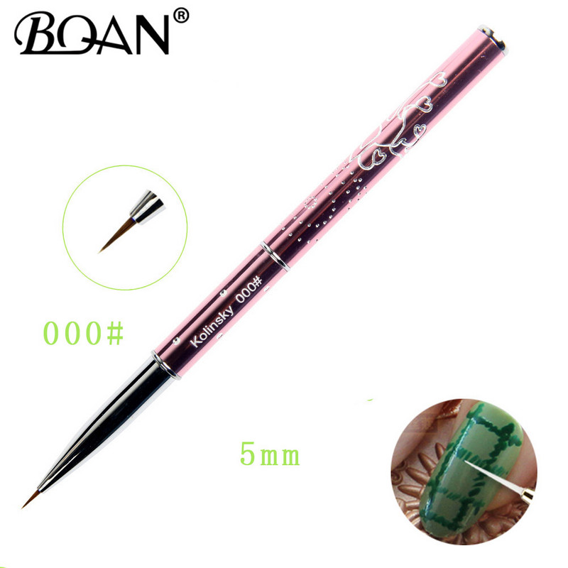 BQAN Népszerű Nail Tools #0#00#000#0000 4db/szett Kiárusítás Pure Kolinsky Sable Brush Nail Art Liner Brush Paint Brush 100% Kolinsky