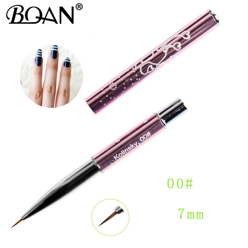 BQAN Népszerű Nail Tools #0#00#000#0000 4db/szett Kiárusítás Pure Kolinsky Sable Brush Nail Art Liner Brush Paint Brush 100% Kolinsky