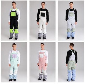 2022 нови ски панталони водоустойчиви ветроустойчиви устойчиви на износване цветни ски костюми на открито мъжко и дамско ски оборудване облекло