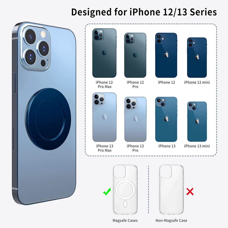 Magnetic Base for Iphone 13 12 Magsafe Socket Base Αφαιρούμενη και συμβατή με ασύρματη φόρτιση Λειτουργεί με υποδοχή τηλεφώνου Socket Grip