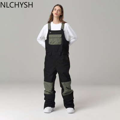 Snowboard hátsó sínadrág szélálló vízálló kontraszt színű overál sínadrág minden egyben férfi és női szabadtéri sífelszerelés