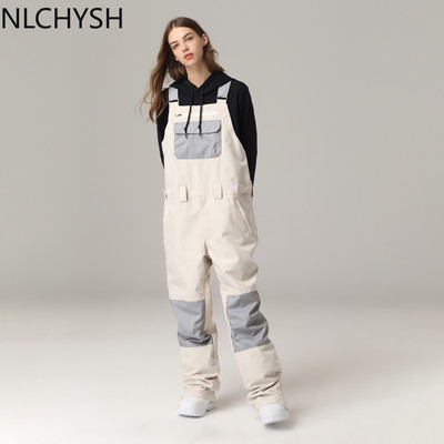 Snowboard hátsó sínadrág szélálló vízálló kontraszt színű overál sínadrág minden egyben férfi és női szabadtéri sífelszerelés
