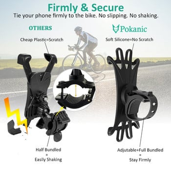 Στήριγμα κινητού τηλεφώνου σιλικόνης Βάση μοτοσικλέτας 360° Περιστρεφόμενη ιππασία Ποδηλασία Ποδήλατο Ποδήλατο Smart Phone Βάση υποστήριξης GPS