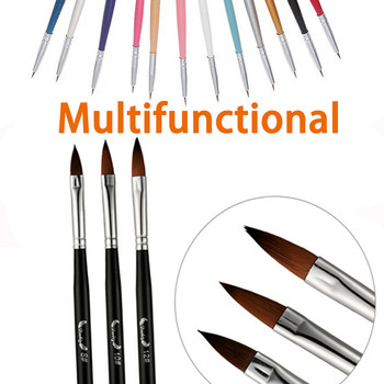 Комплект химикалки за гравиране на кристали от 3 бр. Многофункционален матиран черен прът Nail Art Crystal Pen For Stylist Manicure Brush Pen Kit Tool Tool