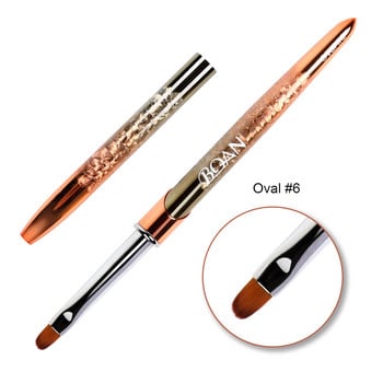 BQAN 2021 New Rose Gold Handle Nail Brush UV Gel Liner Painting Pen Акрилни четки за рисуване Писалка за нокти за нокти Инструмент за ноктопластика