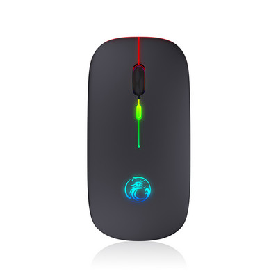 Mouse reîncărcabil cu LED ultra-subțire, lumini colorate, mini mouse wireless, mouse optic, ergonomic, pentru jocuri, mouse pentru computer