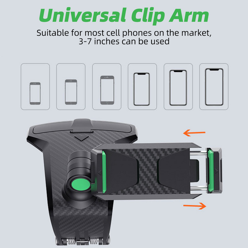 Universalus prietaisų skydelis automobilio telefono laikiklio spaustukai galinio vaizdo veidrodžio tvirtinimo stovas GPS laikiklis automobilinis laikiklis skirtas iPhone 13 12 Samsung XiaoMi