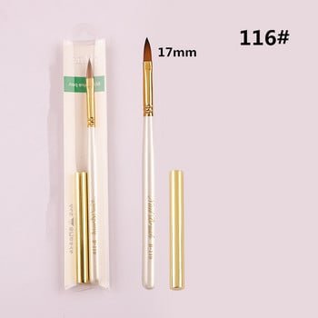 16 стила Бяла дървена четка за нокти Art Liner Dotting Fan Design Акрилна плоска кристална живопис Рисуване Carving Pen