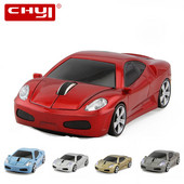 CHYI Car Shape vezeték nélküli számítógépes egér 2,4 GHz-es mini ergonómikus USB optikai mause aranyos 3d rajzfilm LED autós ajándék egerek PC laptophoz