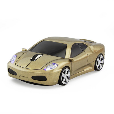 CHYI Car Shape vezeték nélküli számítógépes egér 2,4 GHz-es mini ergonómikus USB optikai mause aranyos 3d rajzfilm LED autós ajándék egerek PC laptophoz