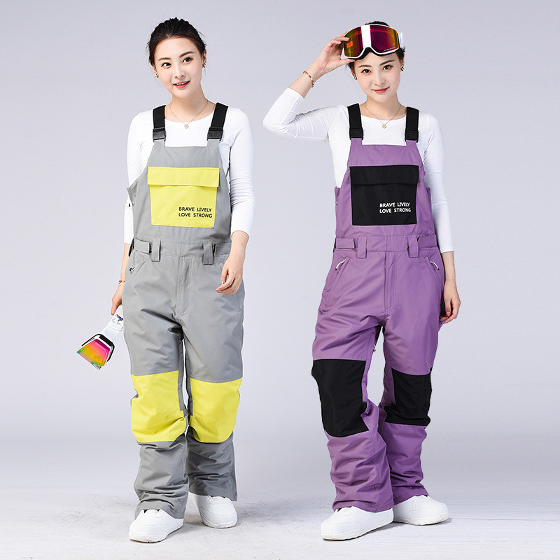 Zimske skijaške hlače Muško i žensko jednodijelno odijelo s pojasom Hlače za snowboarding Vodootporne toplinske skijaške hlače otporne na vjetar Snowboards