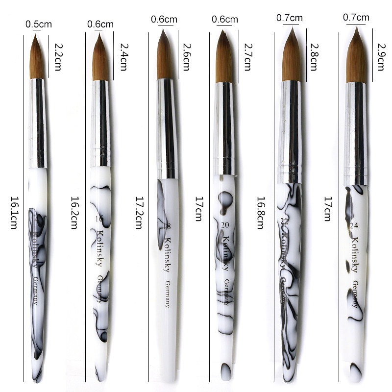TIANMI Gradient Color Kolinsky akril köröm ecsetek Nail Art Tool körömlakk ecset készlet festőtoll köröm kezdőknek