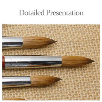 Kolinsky Acrylic Nail Brush 20% Natural Hair Original Professional Προμηθευτής Ξύλινη λαβή ManicureArt Αξεσουάρ στυλό Εργαλεία