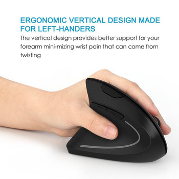 CHYI Ergonomic Left Hand Gamer Mouse Home Vertical Mice Healthy Wrist Healing 1600DPI USB Οπτικό ποντίκι υπολογιστή για φορητό υπολογιστή